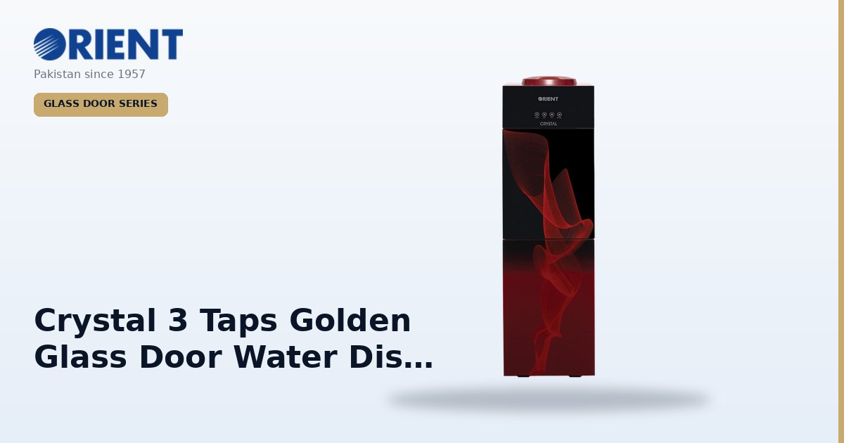 Crystal 3 Taps Golden Glass Door Water Dispenser