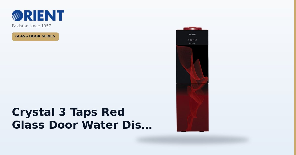 Crystal 3 Taps Red Glass Door Water Dispenser