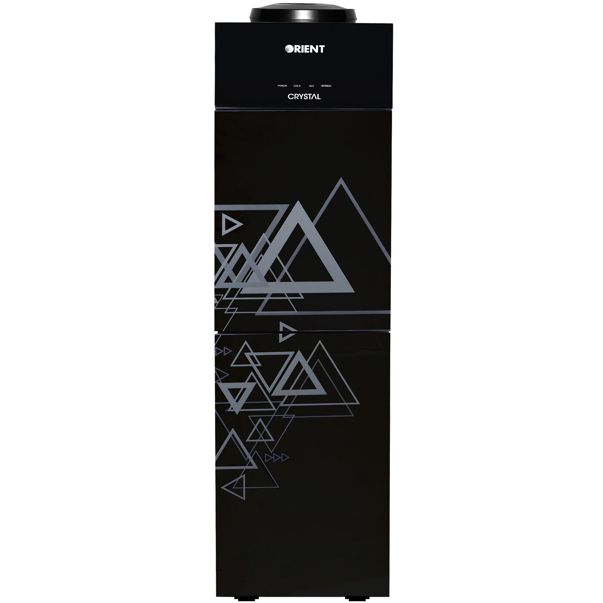 Crystal 3 Taps Triangle Black Glass door Water Dispenser